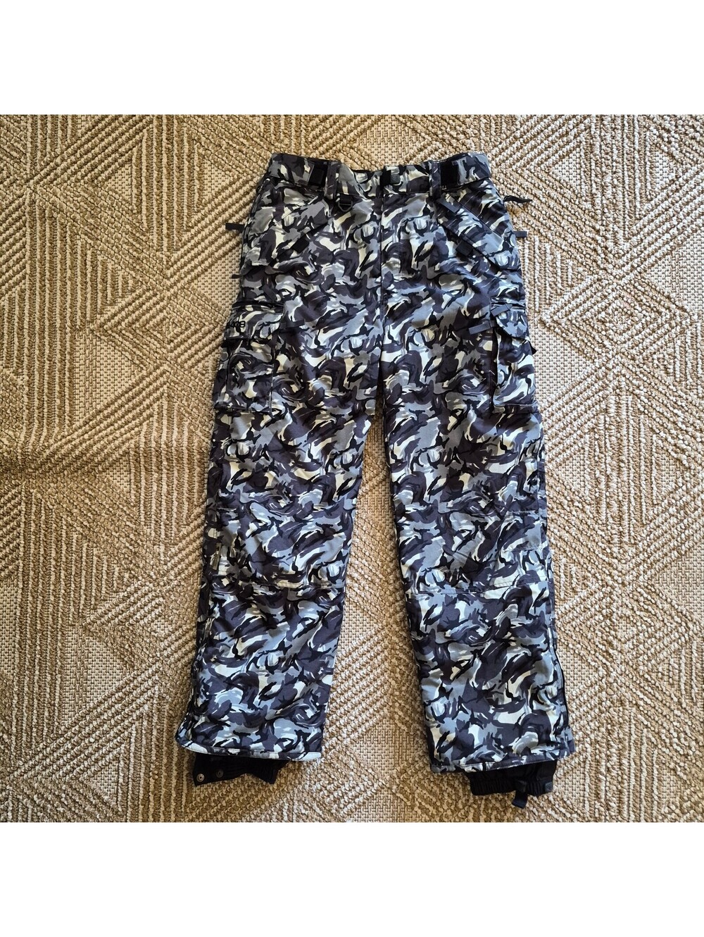 Turbine E.A.S. Boardwear T-408 Youth XL Gray Camo Cargo Snowboard Ski Pants